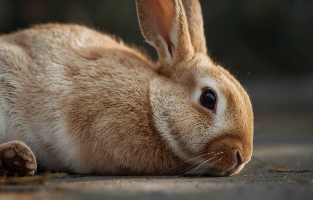 Rabbit showing hunched posture from digestive distress